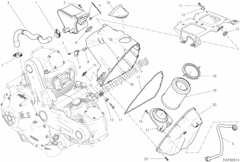 Todas las partes para Toma De Aire - Respiradero De Aceite de Ducati Monster 797 Plus Thailand 2019